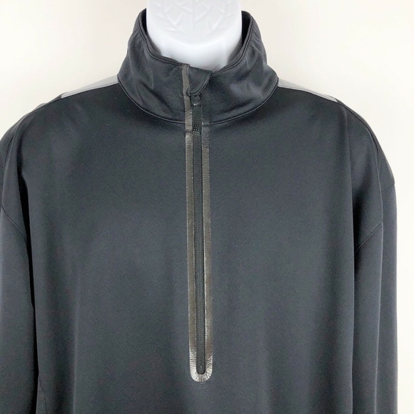Nike Golf 1/2 Zip Black Gray Long Sleeve Jacket - Picture 3 of 12